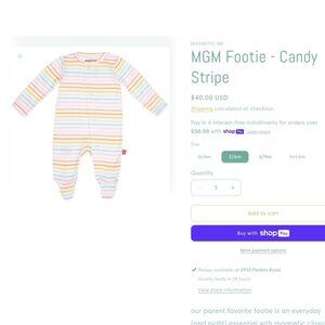 Magnetic me footed rainbow pajama